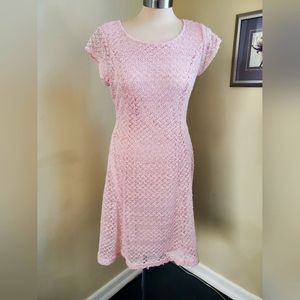 SHARSAGANO pink dress with embellishments,  size 4